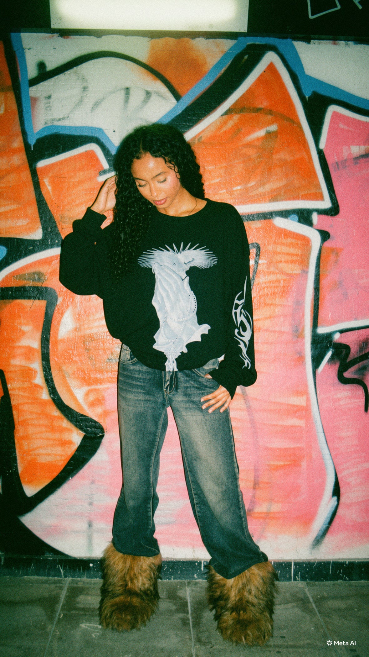 Prayer Waffle Longsleeve black